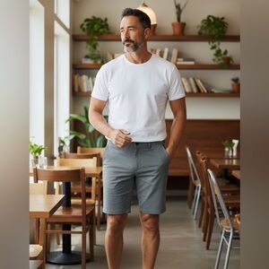NWT 32 PAIGE Rickson Trouser Short Men's Flat Front Grey Shorts
